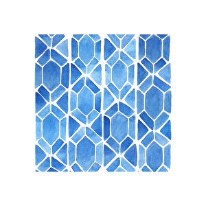 Mavi Vitray Desenli Kendinden Yapışkanlı Folyo, Ofis, Banyo, Duşakabin Cam Kaplama Folyosu 0902 45x500 cm 