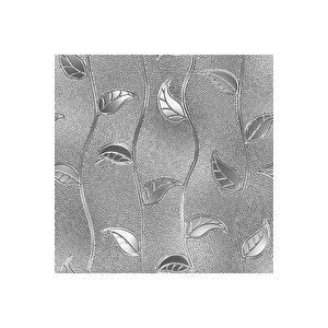 Yaprak Desenli Buzlu Cam Görünümlü Yapışkanlı Folyo, Su Geçirmez Pencere Gizlilik Filmi 0922 45x1500 cm 