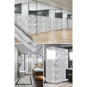 Şeffaf Su Damla Desenli Kendinden Yapışkanlı Folyo, Duşakabin, Ofis, Banyo Camı Kaplama Kağıdı 0919 90x500 cm 