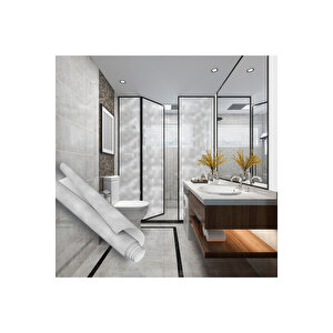 Şeffaf Su Damla Desenli Kendinden Yapışkanlı Folyo, Duşakabin, Ofis, Banyo Camı Kaplama Kağıdı 0919 90x500 cm 
