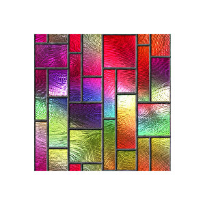 Hologram Efektli Şeffaf Yapışkanlı Folyo, Pencere, Duşakabin Gizlilik Filmi Gökkuşağı Görünümlü 0916 45x500 cm 
