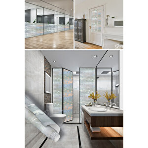 Yaprak Desenli Parlak Kendinden Yapışkanlı Folyo, Duşakabin, Mutfak, Banyo, Ofis Camı Kaplama 0924 45x500 cm 