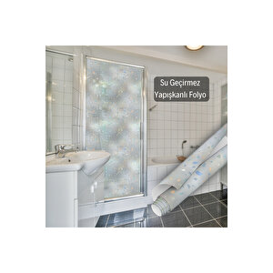 Şeffaf Parıltılı Yapışkanlı Cam Folyosu, Duşakabin, Mutfak, Banyo, Ofis Camı Kaplama Çıkartması 0931