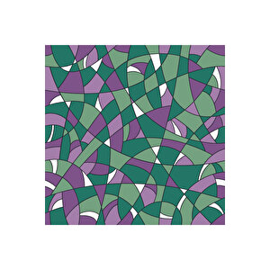 Yeşil Mor Vitray Görünümlü Cam Kaplama Folyosu, Kendinden Yapışkanlı Folyo, Su Geçirmez 0909 45x500 cm 