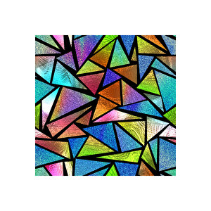 Üçgen Mozaik Desenli Şeffaf Yapışkanlı Cam Folyosu, Duşakabin, Mutfak, Banyo, Ofis Camı Kaplama 0935 90x500 cm 