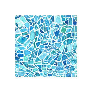 Mavi Mozaik Taş Desenli Kendinden Yapışkanlı Folyo, Şeffaf Ofis, Banyo Mutfak Duşakabin Folyosu 0904 45x500 cm 