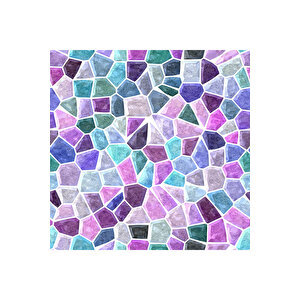Mor Mozaik Şeffaf Cam Görünümlü Yapışkanlı Folyo, Mutfak, Banyo, Ofis Cam Masa Kaplama Folyosu 0912 45x500 cm 
