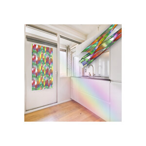 Renkli Şeffaf Cam Duşakabin Kaplama Folyosu, Kendinden Yapışkanlı Folyo, Pencere Gizlilik Filmi 0918 90x500 cm 