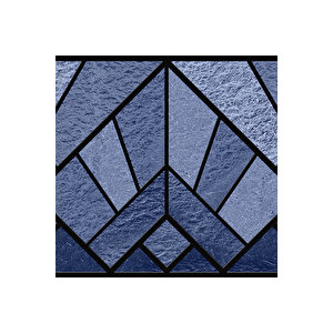 Mavi Şeffaf Vitray Görünüm Yapışkanlı Folyo, Duşakabin, Mutfak Banyo, Ofis Camı Kaplama Folyosu 0903 45x1500 cm 