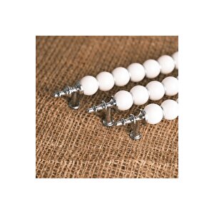 Misket Porselen Görünümlü Dolap Mutfak Çekmece Kulpu 128 Mm (12,8 Cm) 5 Adet