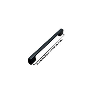 Arel Mat Siyah Tv Ünitesi Vestiyer Yatak Odası Mutfak Dolap Çekmece Kulpu 224 Mm (22,4 Cm) 5 Adet