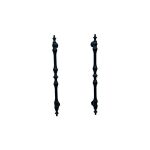 Şehzade Mat Siyah Mobilya Dolap Mutfak Çekmece Kulpu 128 Mm (12.8 Cm) 5 Adet