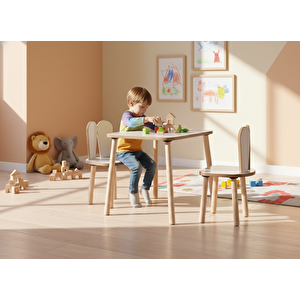 Montessori Çocuk 1 Adet Beyaz Bunny Sandalye Beyaz