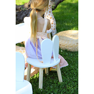 Montessori Çocuk 1 Adet Beyaz Bunny Sandalye Beyaz