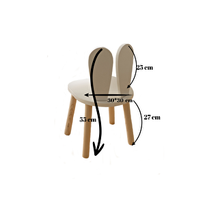 Montessori Çocuk 1 Adet Beyaz Bunny Sandalye