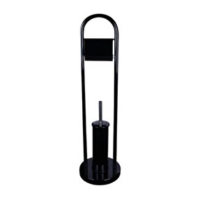Ayaklı Wc Fırçalık Set Siyah 75 Cm