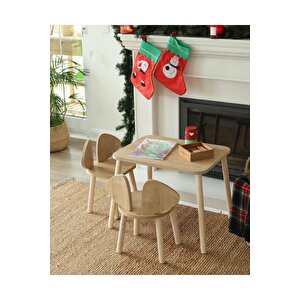 Montessori Çocuk Masası 1 Masa & 2 Mickey Sandalye