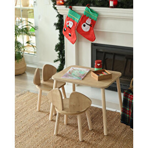 Montessori Çocuk Masası 1 Masa & 2 Mickey Sandalye