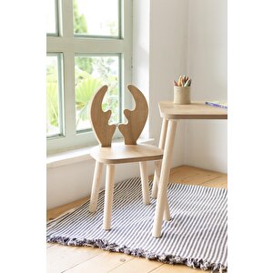 Montessori Deer Sandalyeli Çalışma Masası 1 Masa & 1 Sandalye
