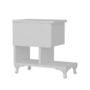 Cast Tek Çekmeceli Beyaz Komodin