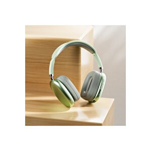 P9 Air Kablosuz Bluetooth 5.0 Wirelles Mikrofonlu Kulaklık Stereo Yeşil