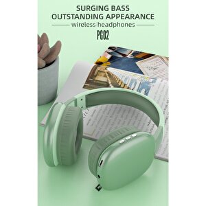 P9 Air Kablosuz Bluetooth 5.0 Wirelles Mikrofonlu Kulaklık Stereo Yeşil
