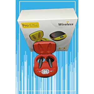 Pro6 Plus Kablosuz Led Işıklı Oyuncu Bluetooth Kulaklık 5.0 Kırmızı
