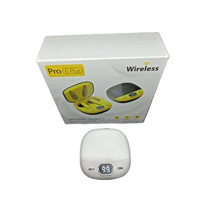 Pro6 Plus Kablosuz Led Işıklı Oyuncu Bluetooth Kulaklık 5.0 Beyaz