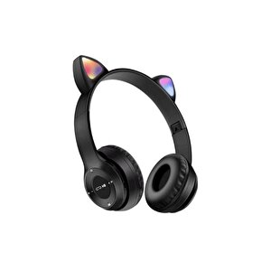 P47m Kart Girişli Led Işıklı Kablosuz Bluetooth Kedi Kulaklık 5.0v