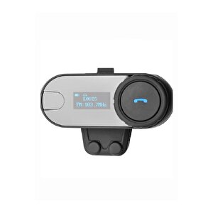 1km Telsiz Intercom Motosiklet Bluetooth Su Geçirmez Kask Kulaklık Lcd-ekran Fm-radyo