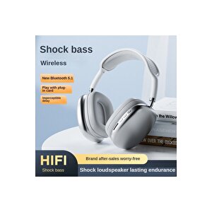 P9 Air Kablosuz Bluetooth 5.0 Wirelles Mikrofonlu Kulaklık Stereo Beyaz