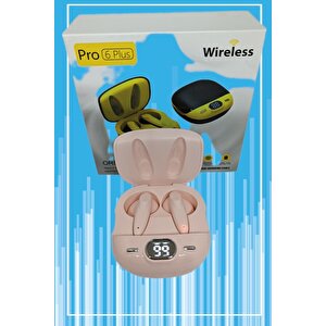 Pro6 Plus Kablosuz Led Işıklı Oyuncu Bluetooth Kulaklık 5.0 Pembe