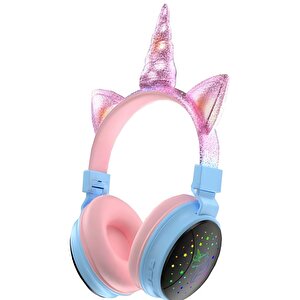 Yeni Nesil Led Işıklandırmalı Kablosuz Sevimli Unicorn Kız Çocuk Kulaklığı