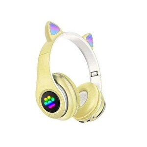 Rgb Işıklı Kedi Kulak Kulaküstü Bluetooth Kulaklık