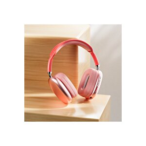 P9 Air Kablosuz Bluetooth 5.0 Wirelles Mikrofonlu Kulaklık Stereo Kırmızı