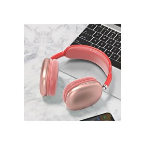 P9 Air Kablosuz Bluetooth 5.0 Wirelles Mikrofonlu Kulaklık Stereo Kırmızı
