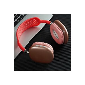 P9 Air Kablosuz Bluetooth 5.0 Wirelles Mikrofonlu Kulaklık Stereo Kırmızı