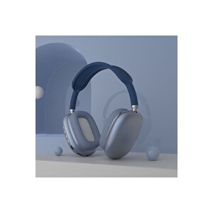 P9 Air Kablosuz Bluetooth 5.0 Wirelles Mikrofonlu Kulaklık Stereo Mavi