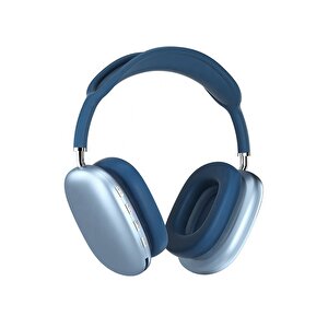 P9 Air Kablosuz Bluetooth 5.0 Wirelles Mikrofonlu Kulaklık Stereo Mavi