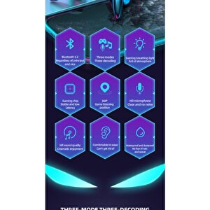 Kablosuz Oyuncu Kulaklığı Rgb Işıklı Çift Mikrofonlu 3 Modlu Bluetooth 5.0 G10