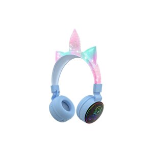 Yeni Nesil Kablosuz Sevimli Unicorn Kız Çocuk Kulaklığı Wirelles Bluetooth Headphone