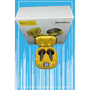 Pro6 Plus Kablosuz Led Işıklı Oyuncu Bluetooth Kulaklık 5.0 Sarı