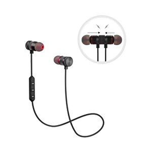 Sport Kablosuz Manyetik Bluetooth Siyah Kulaklık
