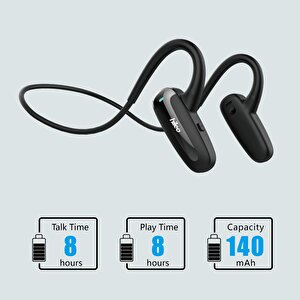 Hileo Hi̇70 Kablosuz Mikrofonlu Boyuna Asılabilir Bluetooth Kulaklık Siyah