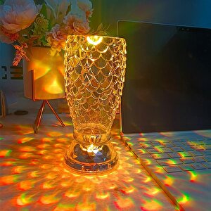 Lw-8 Şarjlı Kristal Vazo Elmas Masa Lambası Dokunmatik Romantik Akrilik Led Gece Lambası