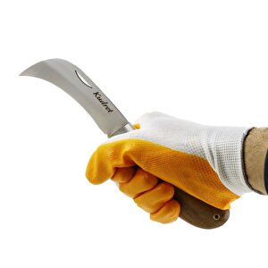 Kudret Aşı Bıçağı Eğri Uçlu Bağ Bıçağı Çakısı + Düz Uçlu Açı Bıçak + Aşı Bandı (3'lü Set)