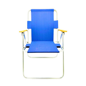 Tedarikcenter 4 Adet Ahşap Kollu Katlanır Kamp Sandalyesi Mavi Ve 1 Adet 60x45 Cm Katlanır Masa