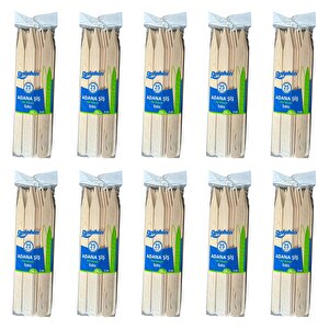 Dolphin Bambu Ahşap Adana Çöp Şiş - Boy : 24 Cm. / En : 2 Cm. - 25 Adetlik 10 Paket