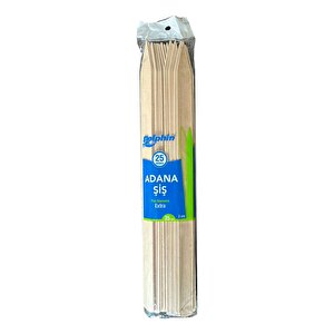 Dolphin Bambu Ahşap Adana Çöp Şiş - Boy : 35 Cm. / En : 2 Cm. - 25 Adetlik 3 Paket