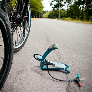 Ayak Tipi Basma Bisiklet Pompası 150 Psı Top Lastik Şişme Bot Yatak Top Şişirme Pompa Metal Gövde